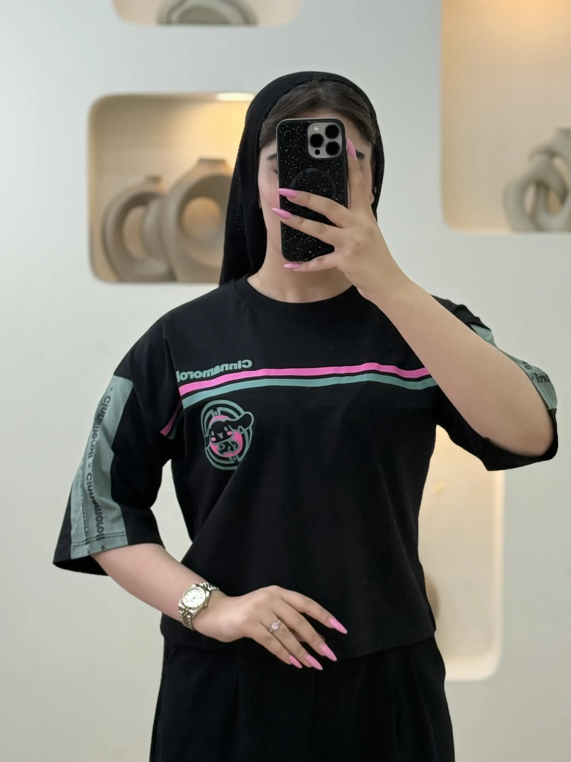 تیشرت چاپی cinnamoroll - مشکی