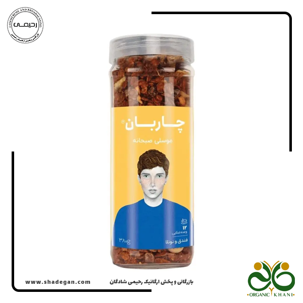 موسلی نوتلا و فندق شیشه ای چاربان 380 گرم