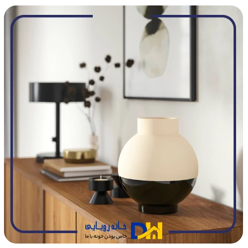 گلدان سرامیکی دو رنگ ایکیا GLANSGRAN