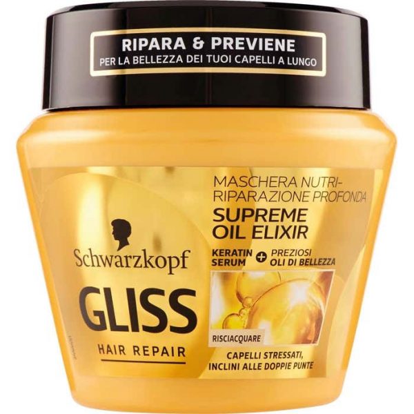 ماسک موی طلایی GLISS ضد موخوره مدل Supreme Oil Elixir