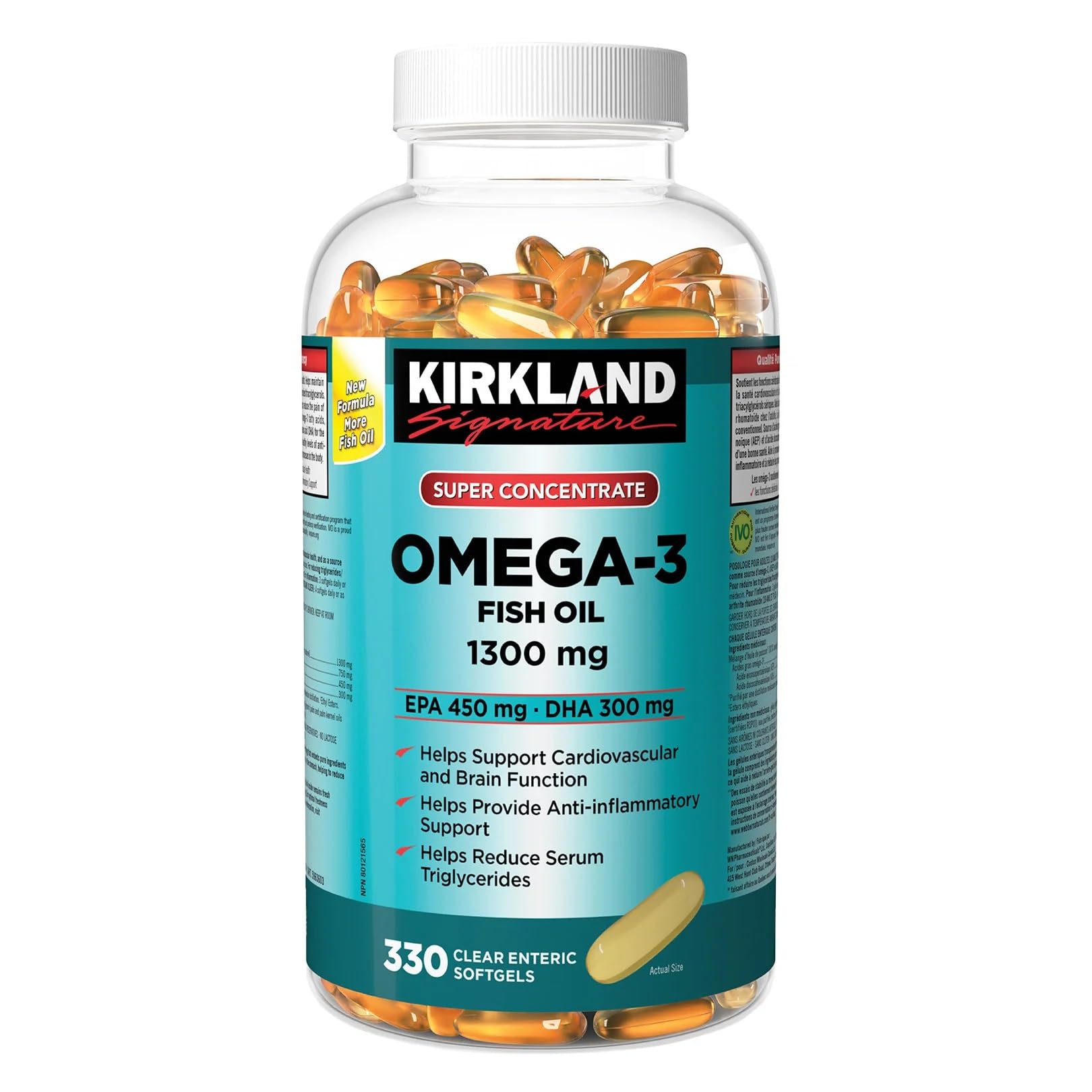 امگا 3 کرکلند آمریکایی روغن ماهی ۱3۰۰ mg (۳3۰ عددی) / Kirkland