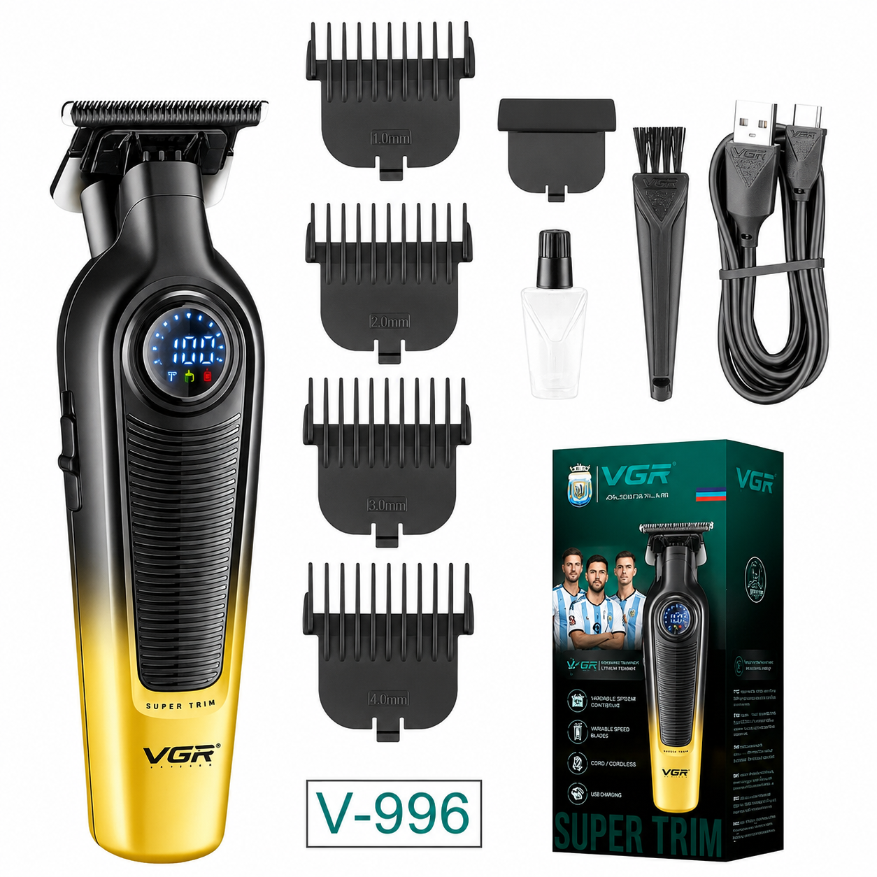 ماشین اصلاح وی جی آر مدل V-996 با تیغه سرامیک و برش مستقیم