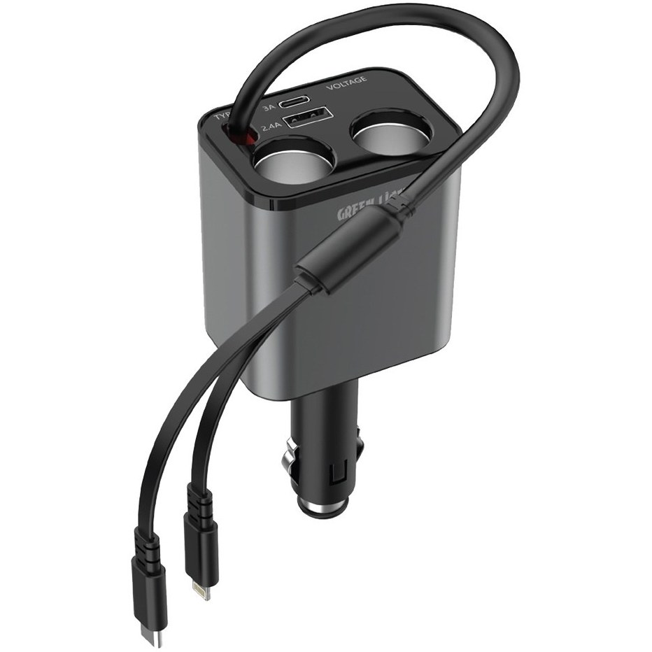 شارژر فندکی 90 واتی گرین لاین مدل GREEN LION MULTIPORT GL-CC07