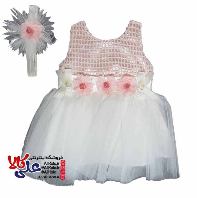 پیراهن نوزادی طرح لباس عروس کد 06