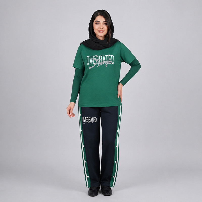 ست تیشرت آستین کوتاه و شلوار راحتی زنانه مدل سودا