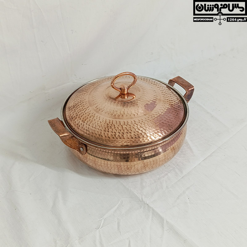 ماهیتابه مسی درب دار سایز 1 مدل شهاب