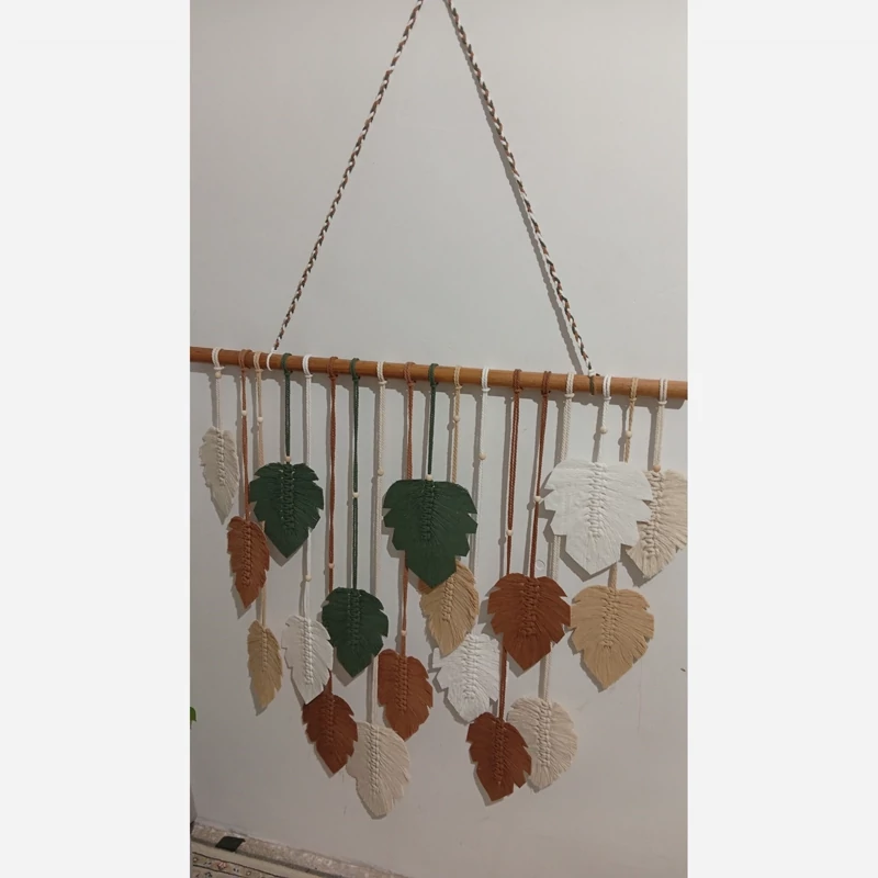 دیوارکوب مکرومه طرح برگ انجیری
