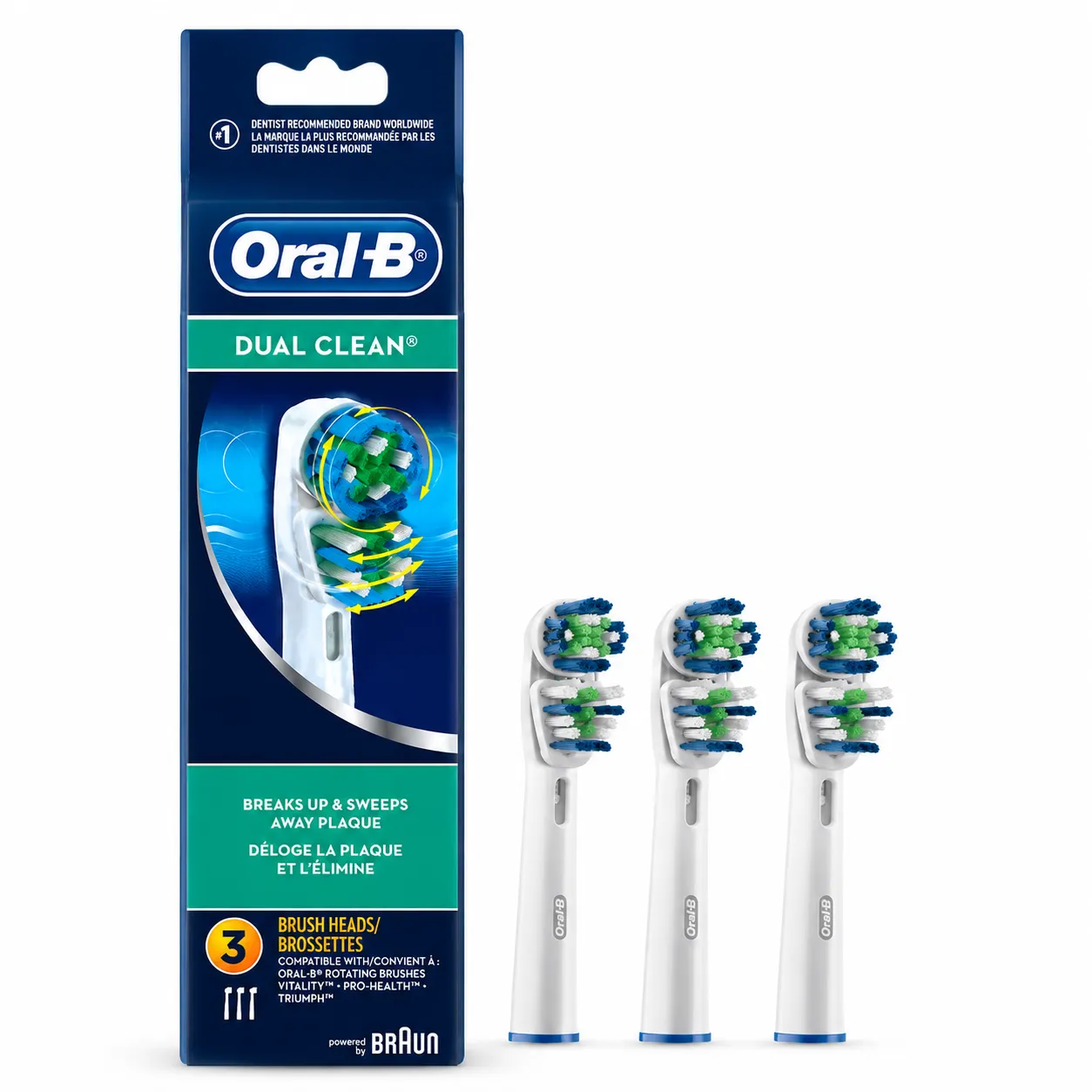 سری مسواک برقی اورال بی مدل Dual Clean پک 3 عددی