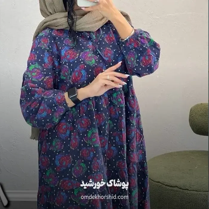 تونیک ساحلی طرح دار عروسکی کد 2