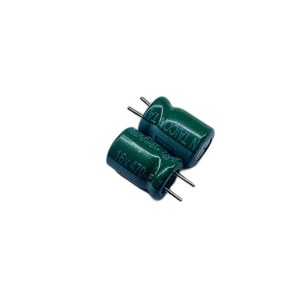 خازن الکترولیتی 470uF / 16V مارک TAICON (HD) سایز 8mmx11.5mm