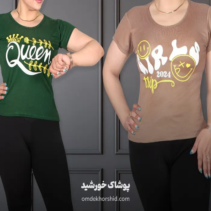 بلوز نیم آستین چاپدار