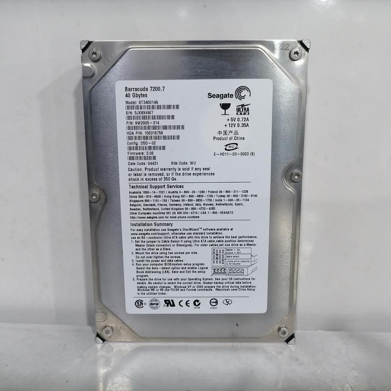 هارد قدیمی 40 گیگ SEAGATE-سلامت100%-IDE