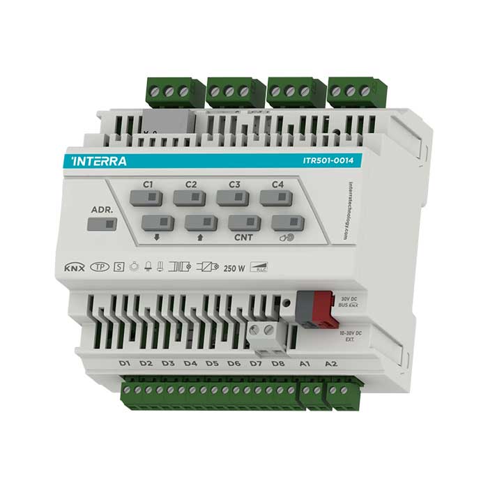 دیمر هوشمند KNX Dimmer Actuator - 4Ch (w/8 Digital, 2 Analog Input)