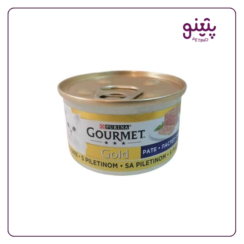 کنسرو گربه پته گورمت ترک با طعم مرغ ۸۵ گرمی