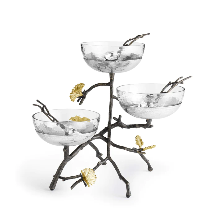 اردو خوری 3 خانه همراه با قاشق مایکل آرام | Butterfly Ginkgo Triple Bowl Set / Spoons