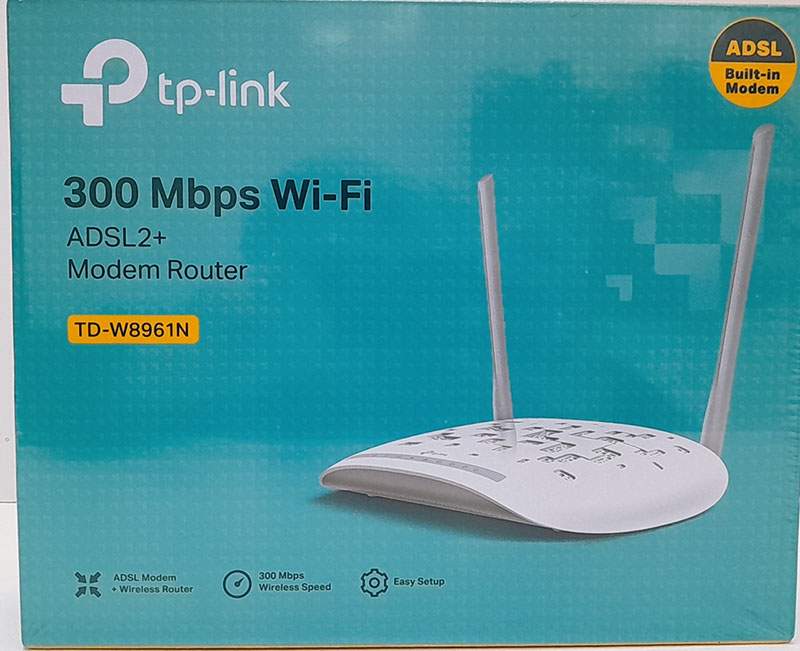 مودم روتر ADSL2 Plus بی‌سیم N300 تی پی-لینک مدل TD-W8961N گارانتی 10 ماهه