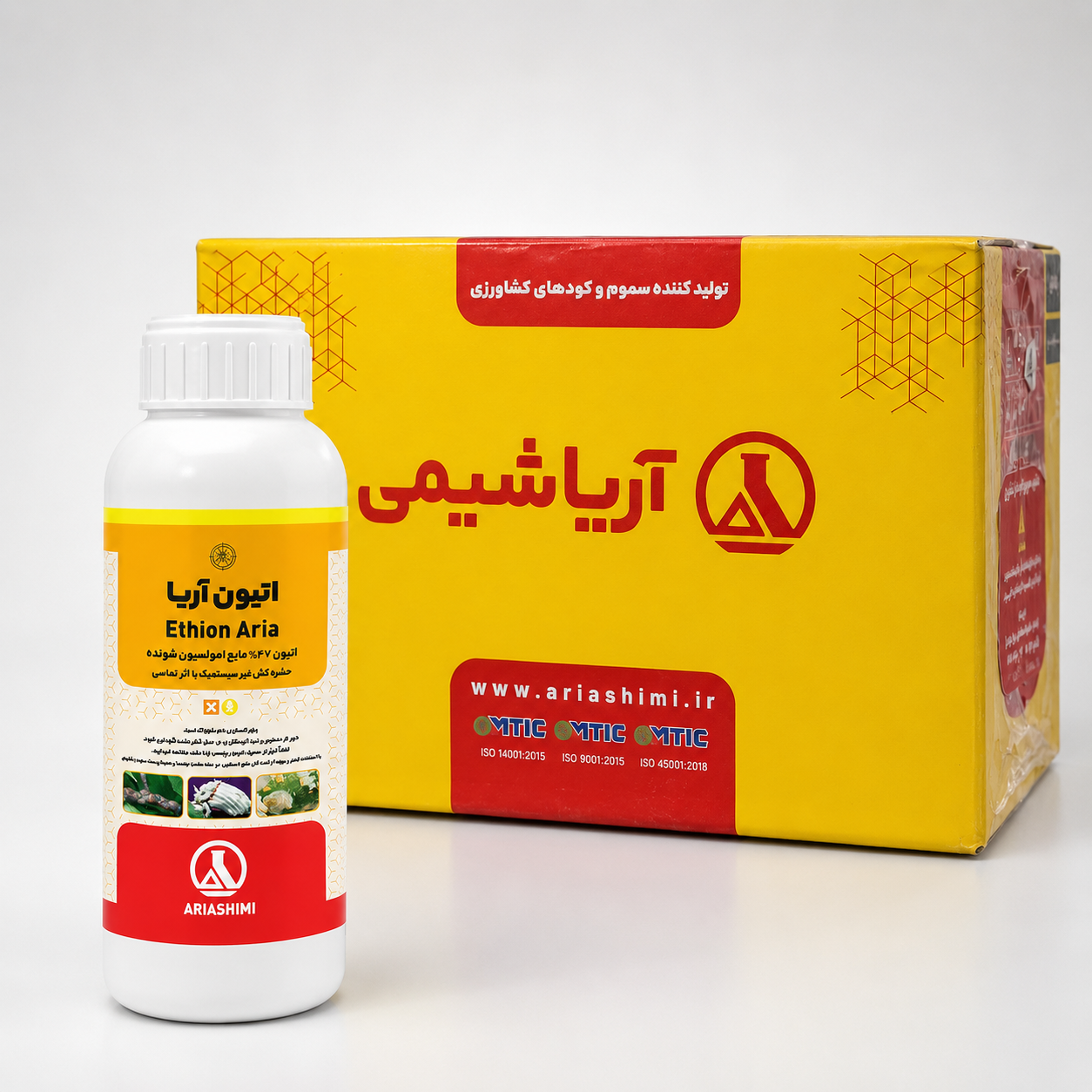 حشره‌کش اتیون آریاشیمی ۴۷٪ EC (فروش عمده - کارتن ۱۲ عددی)