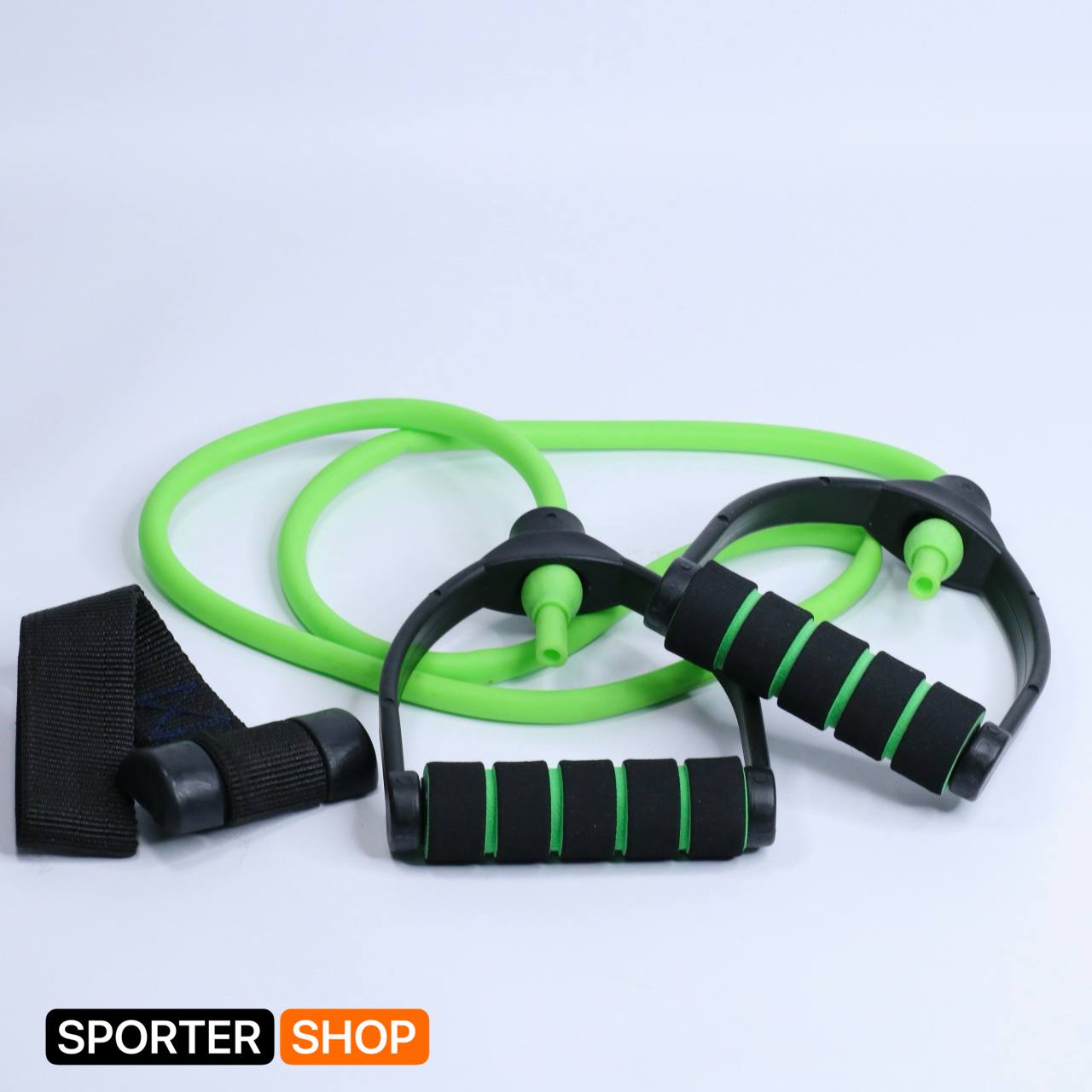 کش بدنسازی دسته دار GYM PRO رنگ سبز (مقاومت 1)