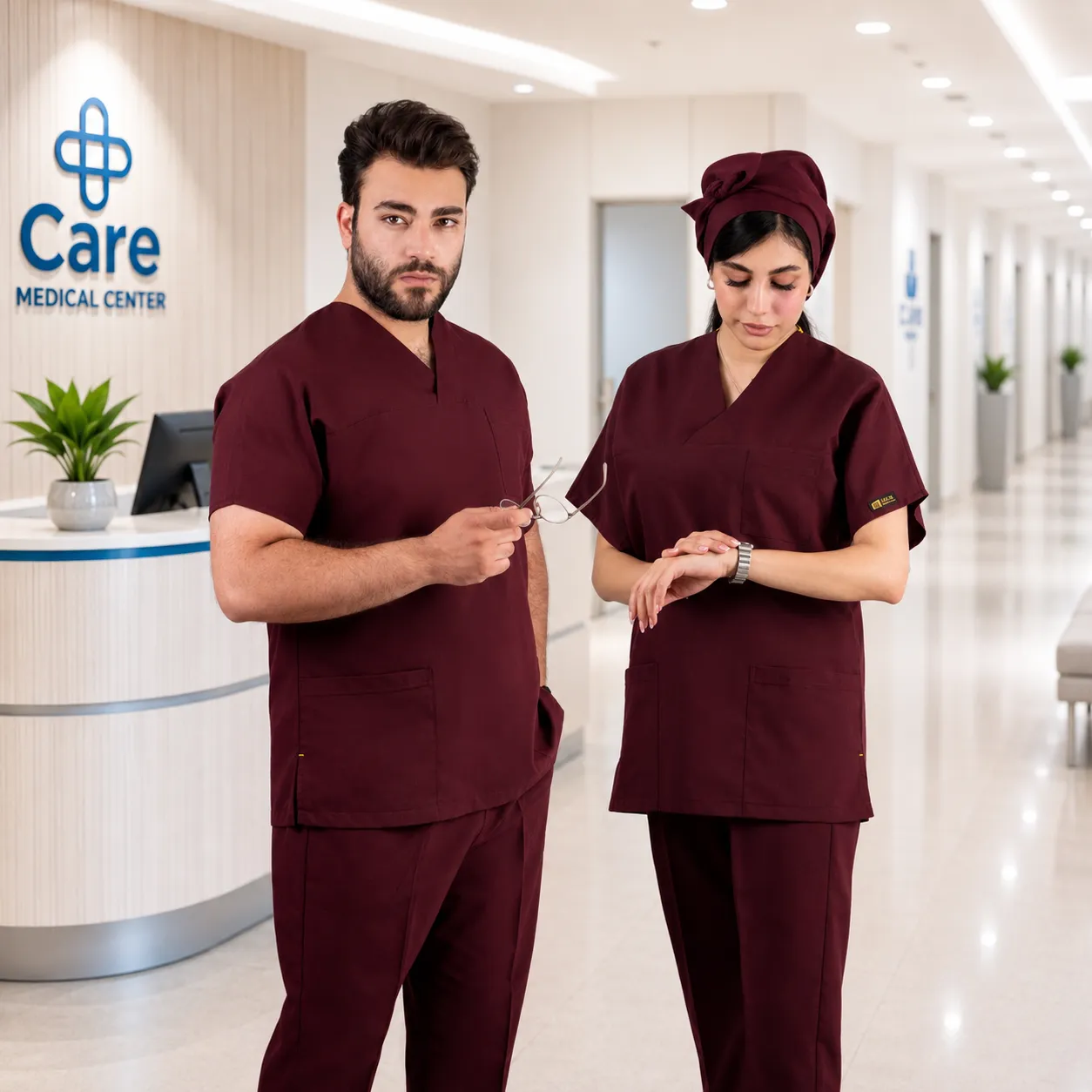 اسکراب شلوار مدل(Cizgi Medical) زرشکی