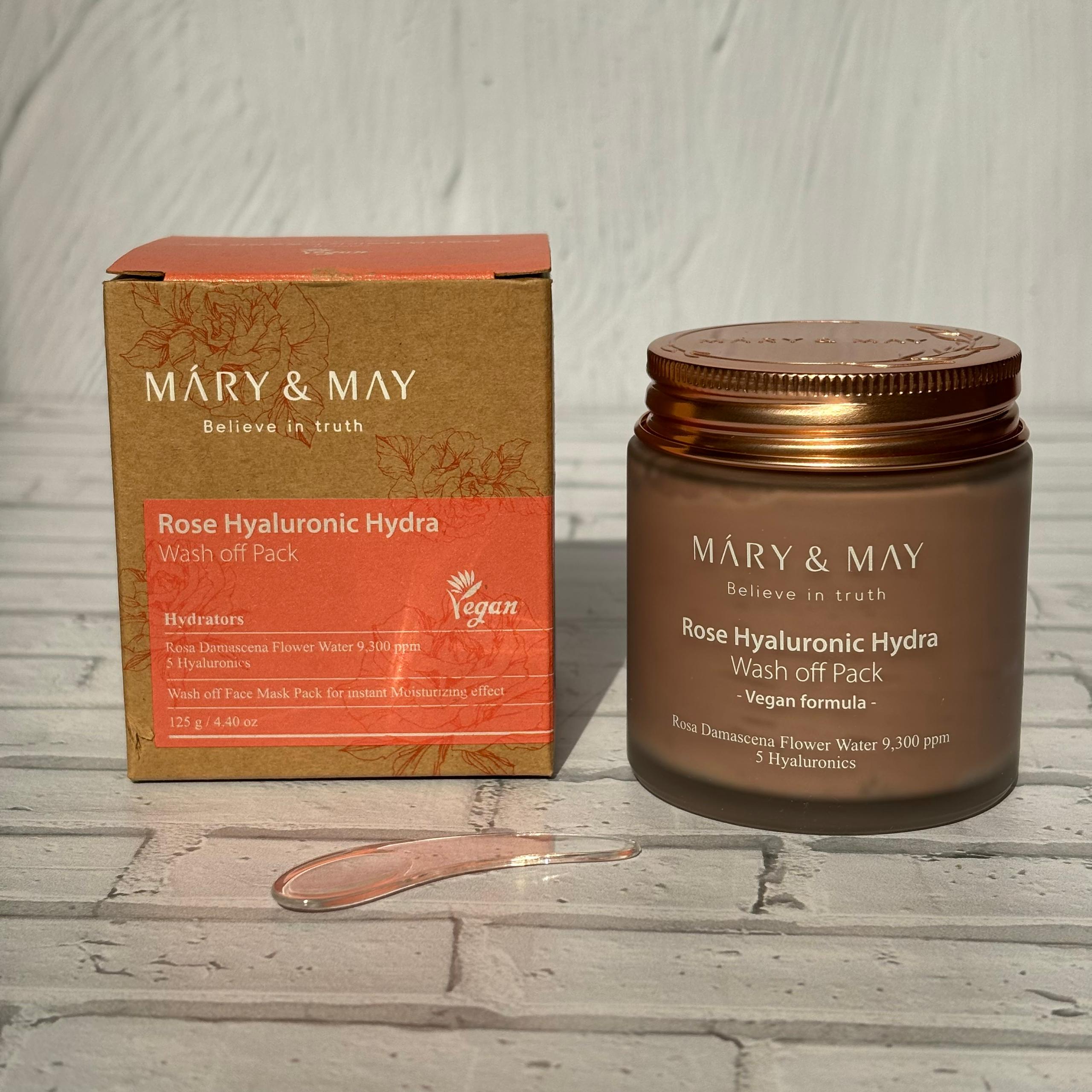 ماسک شستشوی آبرسان هیالورونیک اسید و گل رز مری اند می Mary &amp; May Rose Hyaluronic Hydra Wash off Pack