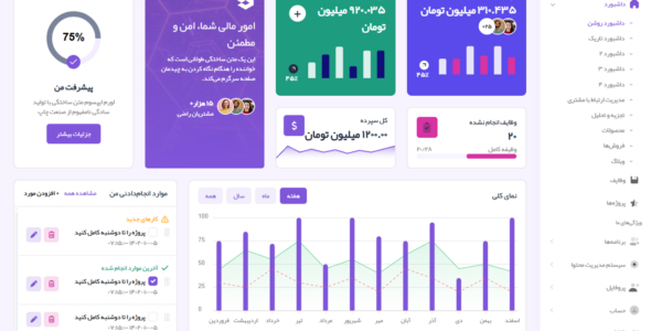 قالب HTML مدیریتی ادمین استک