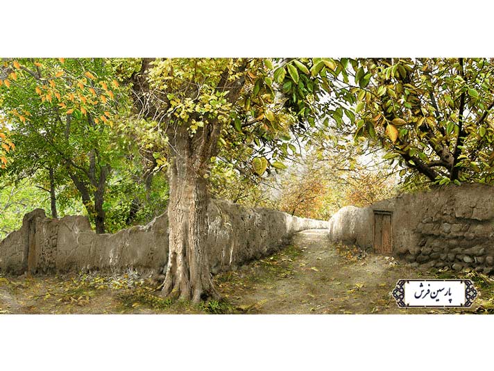 نخ و نقشه تابلو فرش کوچه باغ در بهار - کد NV774