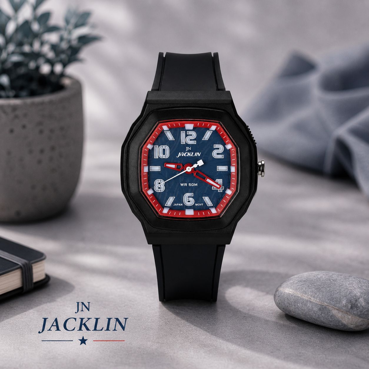 ساعت مچی اسپرت جاکلین مشکی JN-1399513M کد WH371