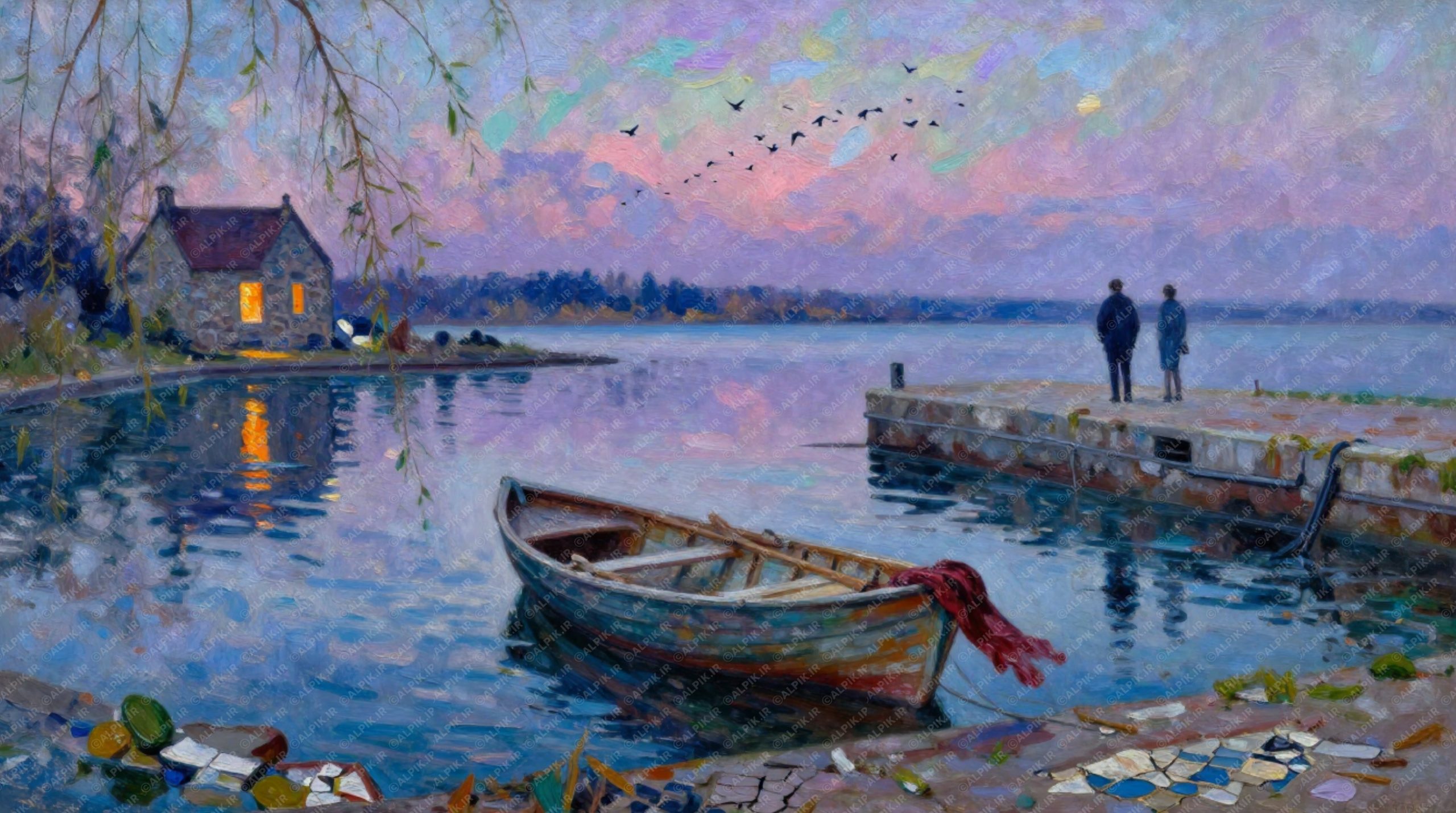 غروب در اسکله