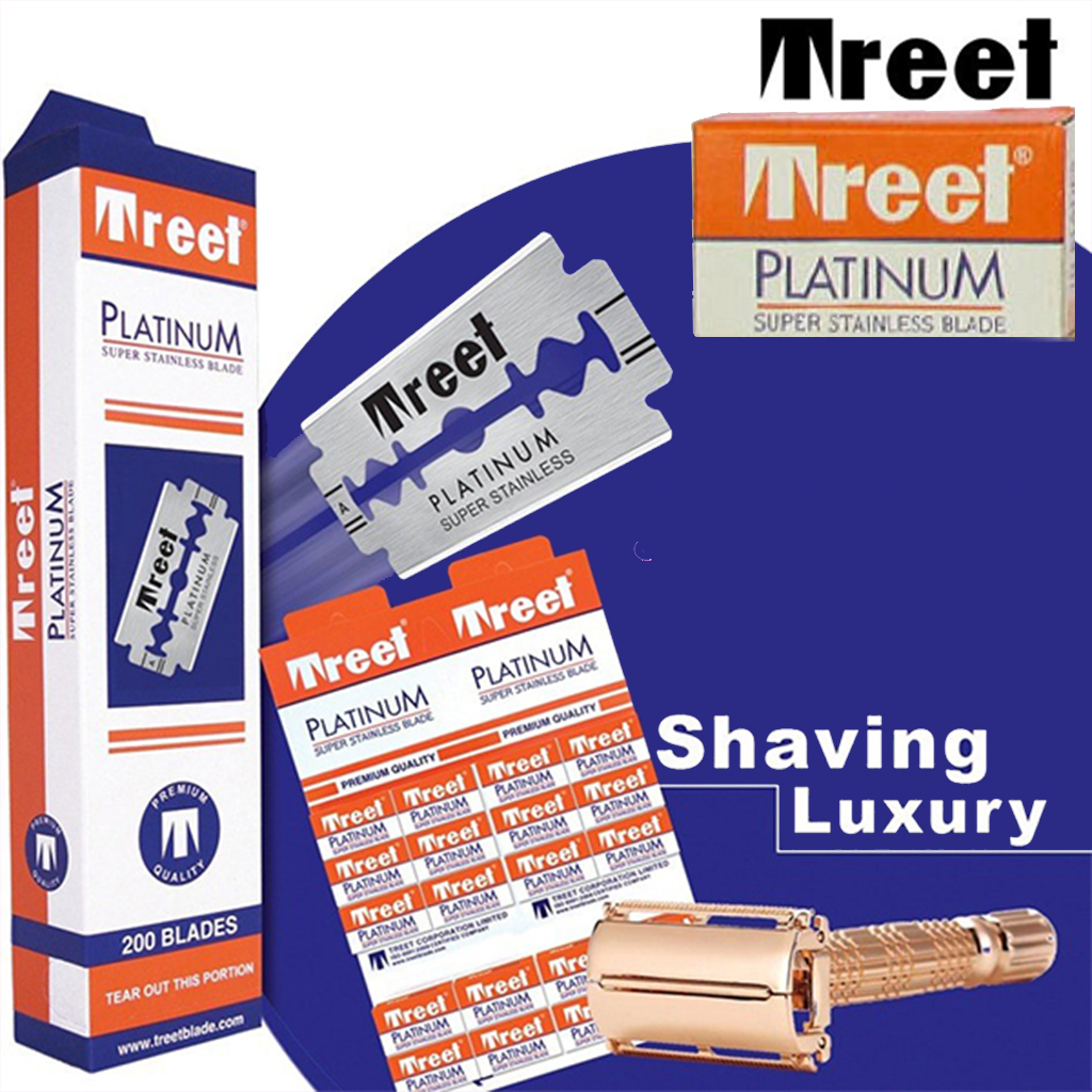 تیغ سنتی 5 عددی پلاتینیوم تریت TREET ( 20 بسته 5 عددی )