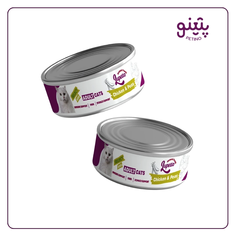 کنسرو گربه پته لوپتو با طعم مرغ و نخود فرنگی