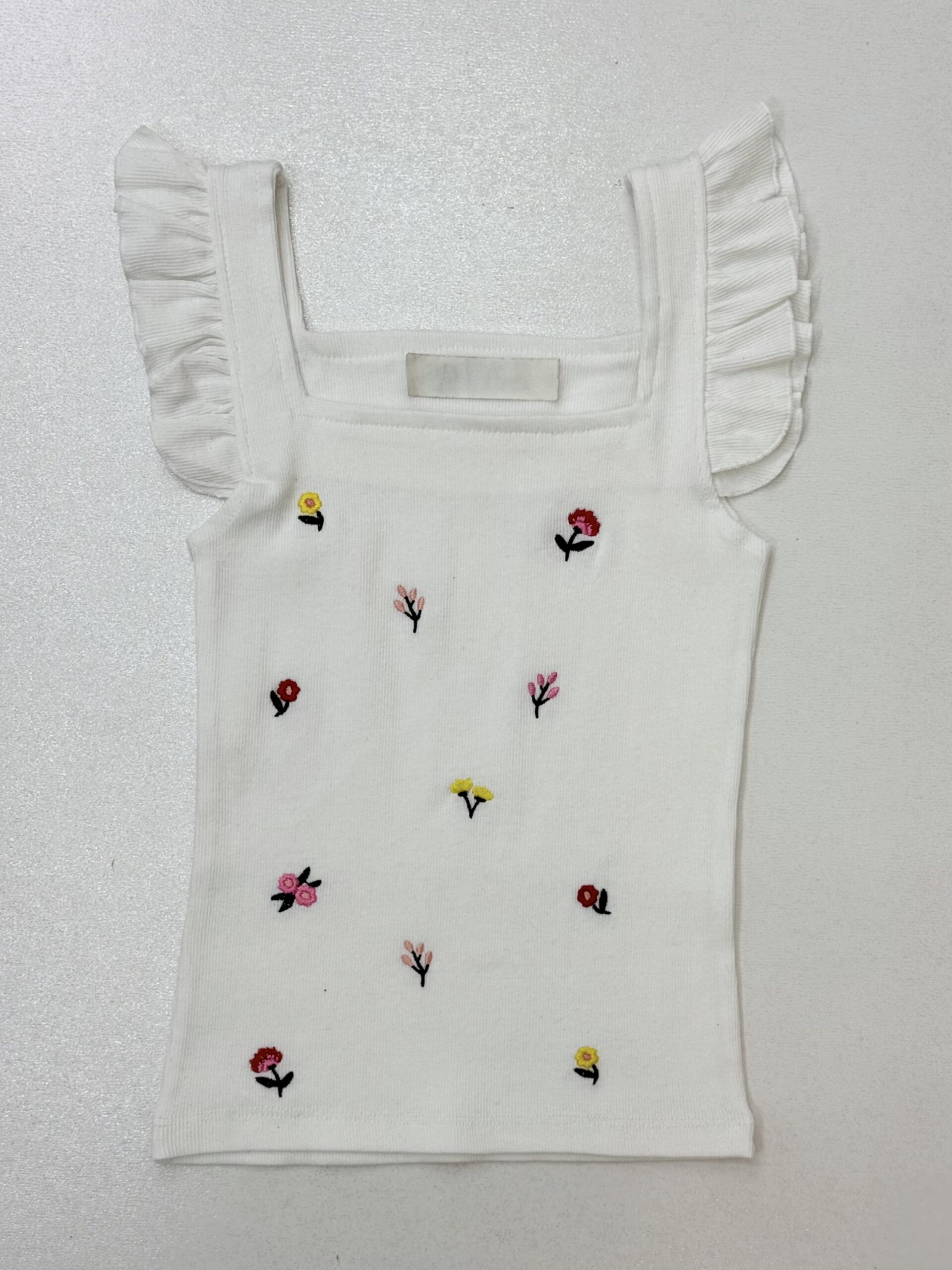 تاپ گلدوزی گل - سفید