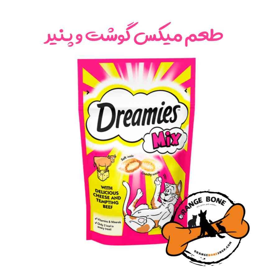 تشویقی گربه دریمیز طعم گوشت و پنیر (60 گرم)