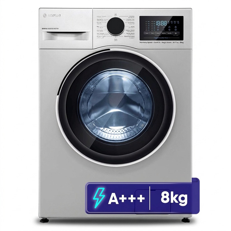 ماشین لباسشویی 8 کیلوگرم اتوماتیک اسنوا مدل SWM-B80S - نقره ای