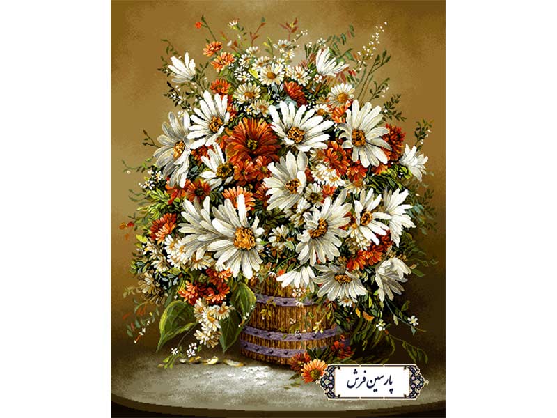 نخ و نقشه تابلو فرش طرح جعبه گل زیبا - کد NG1660