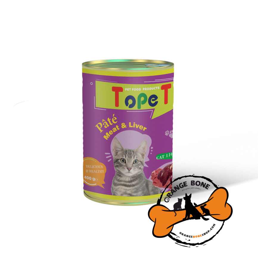 کنسرو پته گربه تاپت طعم گوشت و جگر (400 گرم)