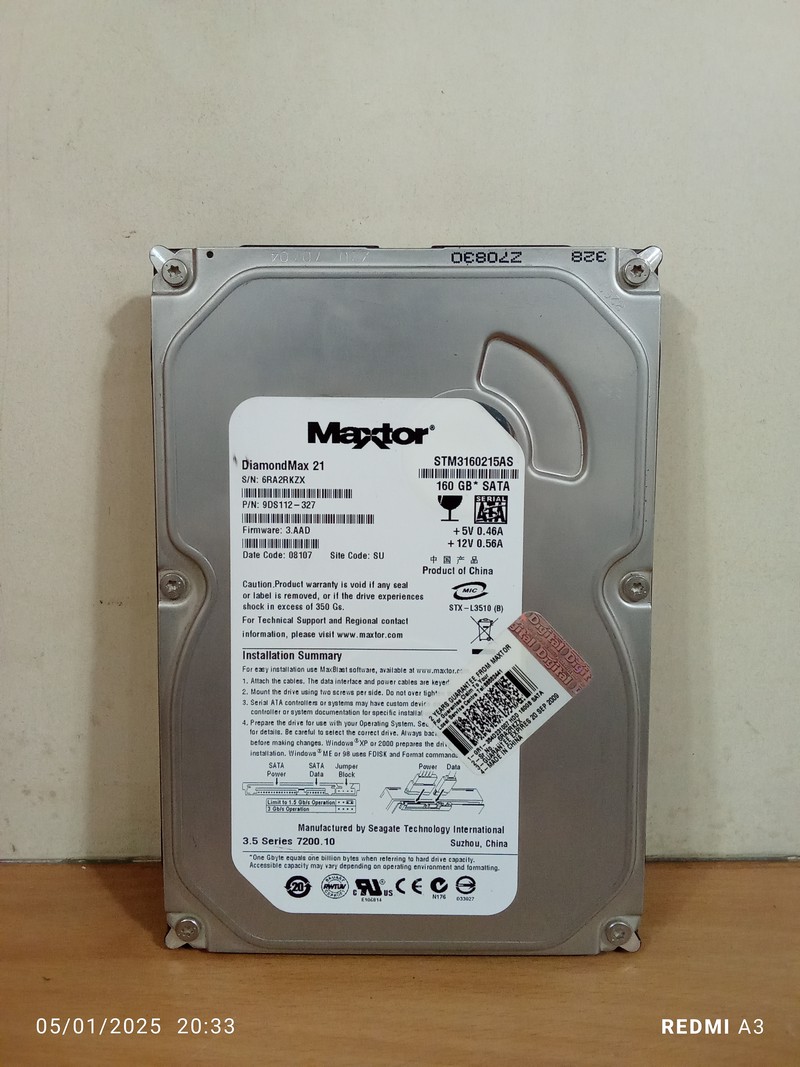 هارد 160GB MAXTOR سلامت93%- استوک