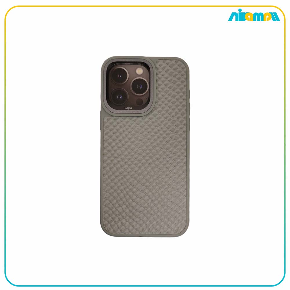 کاور kajsa مدل genuine leather glaze pattern مناسب برای گوشی iphone 15 promax