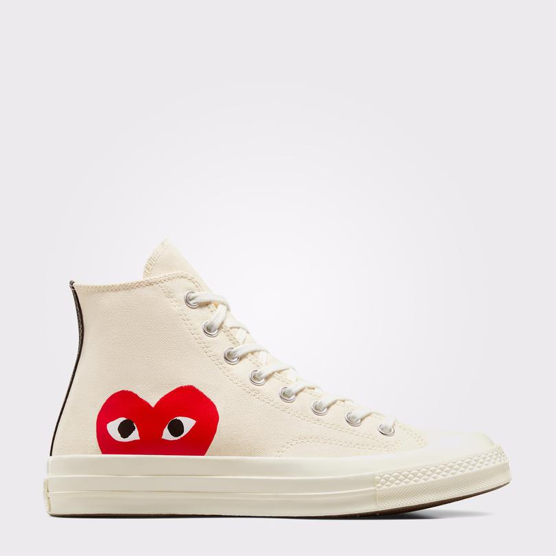 کتونی کانورس x Comme Des Garçons Play Chuck ۷۰ کرم مردانه و زنانه اورجینال