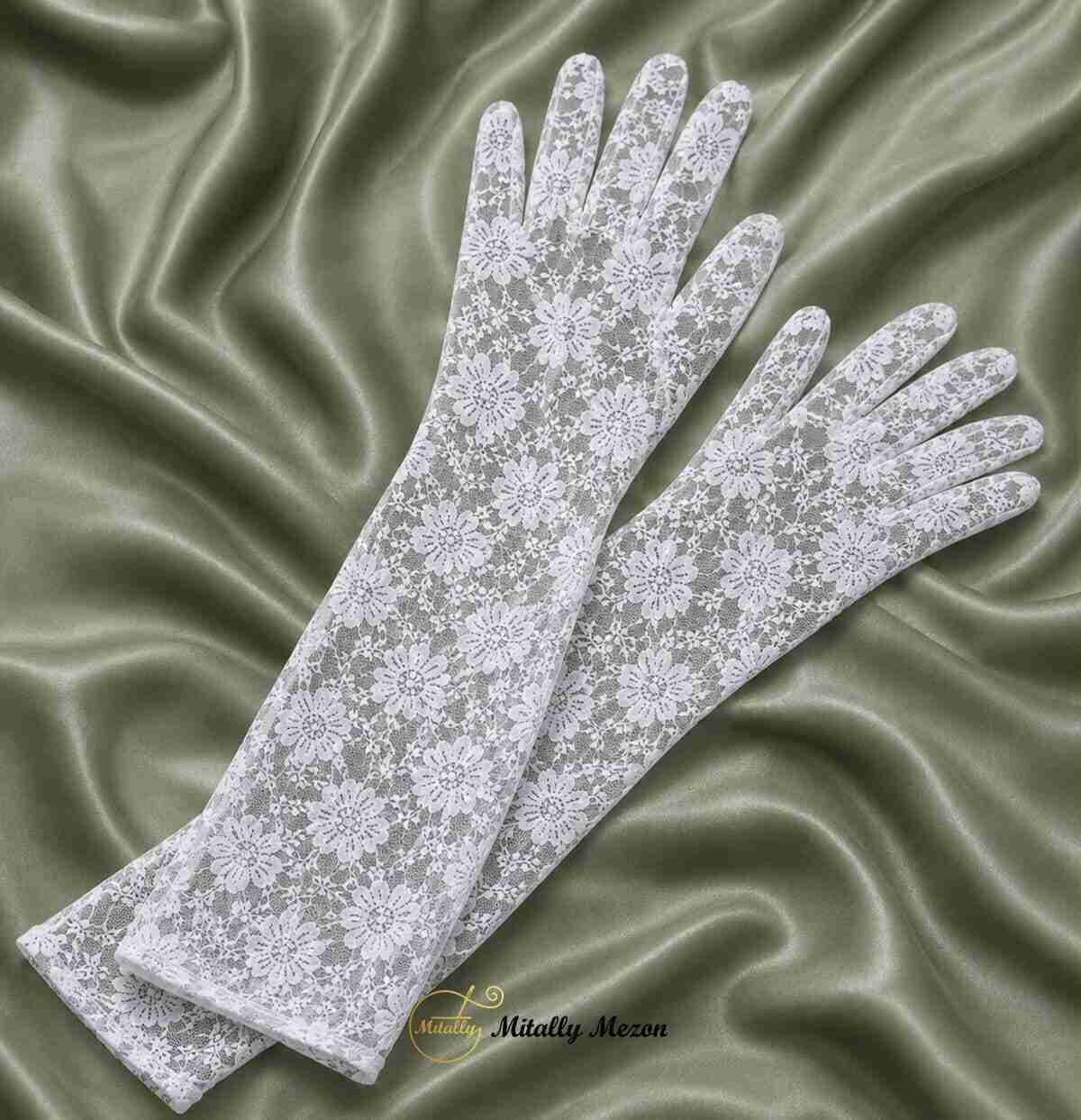 دستکش عروس گیپوری طرح گل کد 703