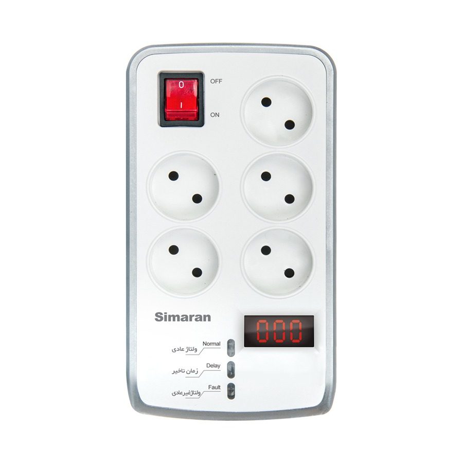 محافظ ولتاژ تصویری و صوتی 5 خانه دیجیتال سیماران مدل SM-525-D بدون ارت با کابل