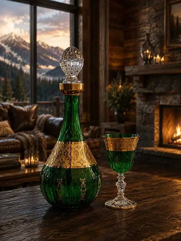 تنگ و گیلاس طلاکوب آیسان سبز