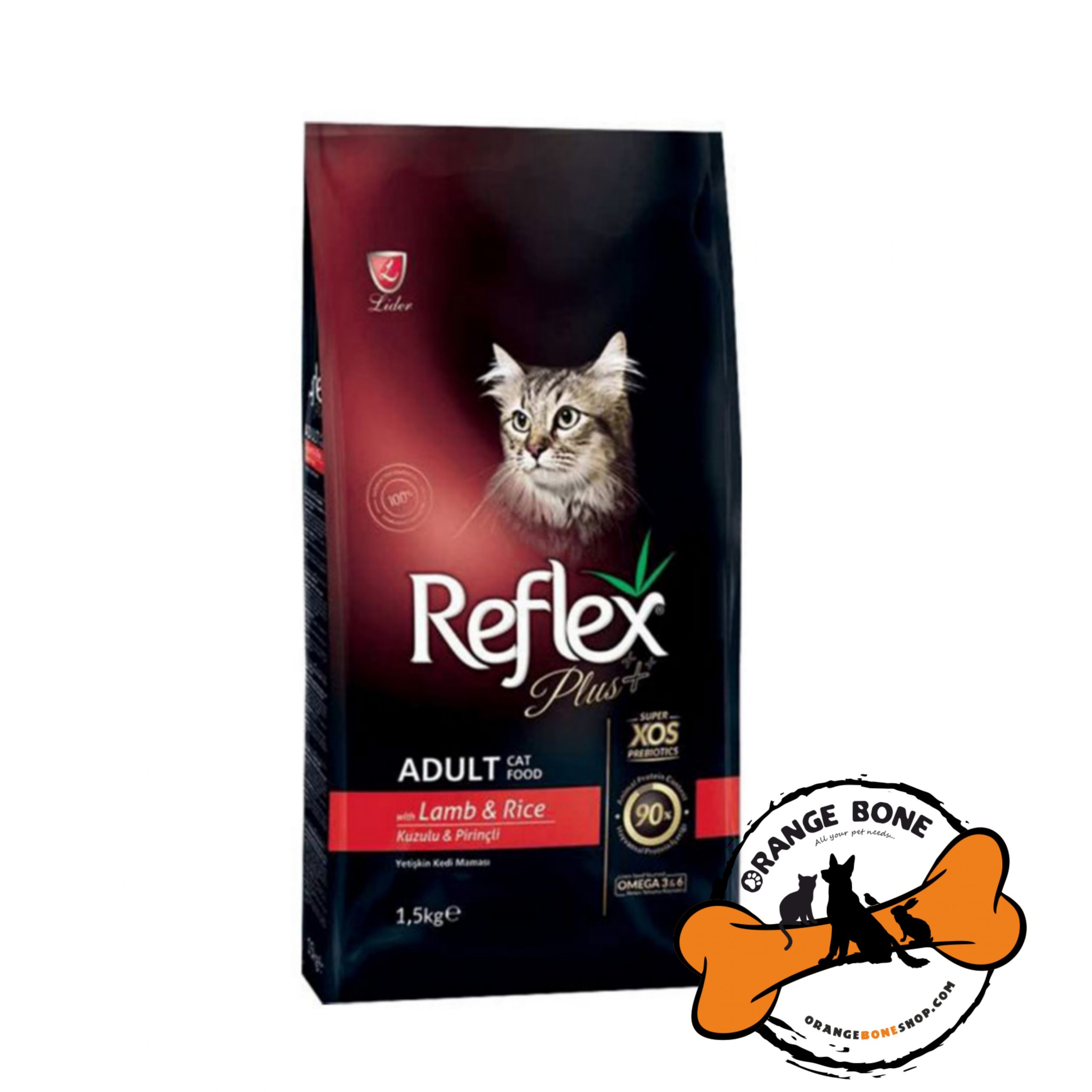 غذا خشک گربه بالغ رفلکس پلاس با طعم گوشت بره و برنج (1.5کیلو)