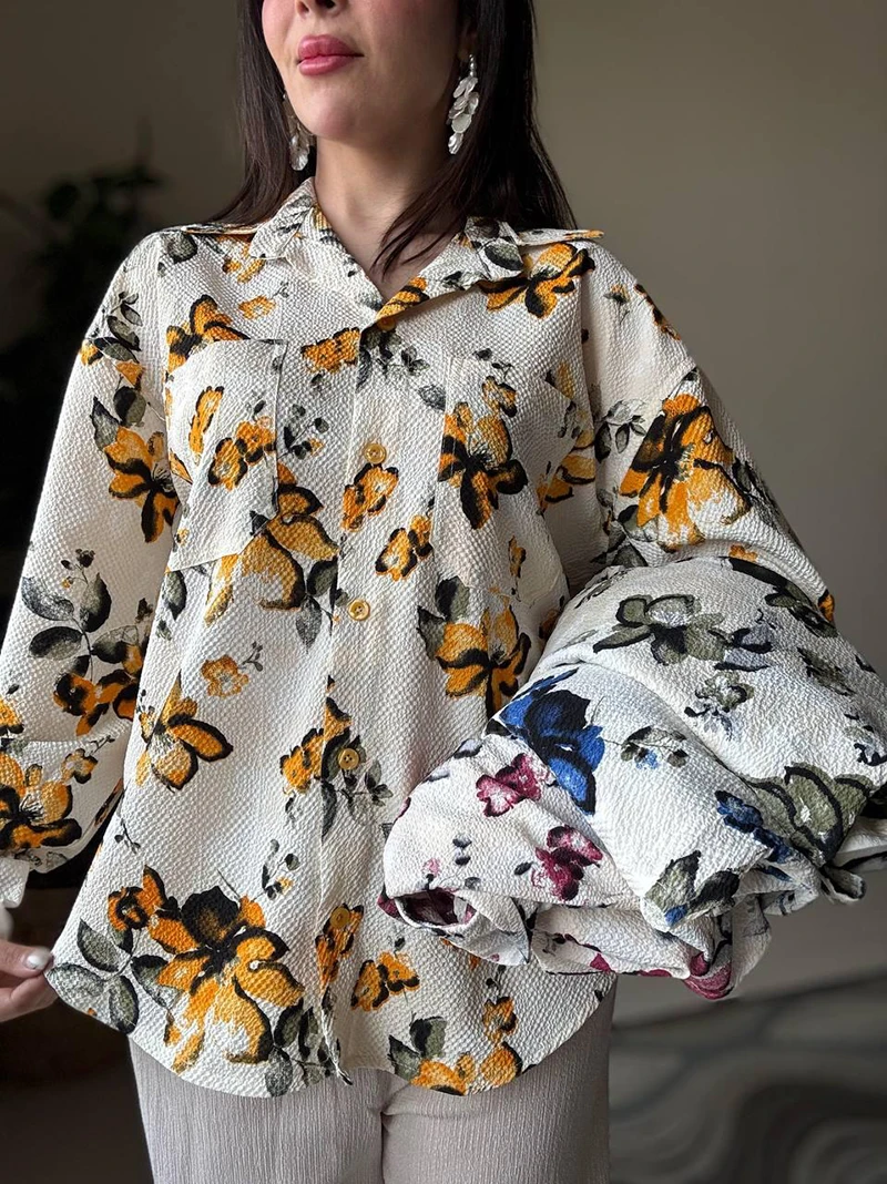 شومیز گلدار انزه