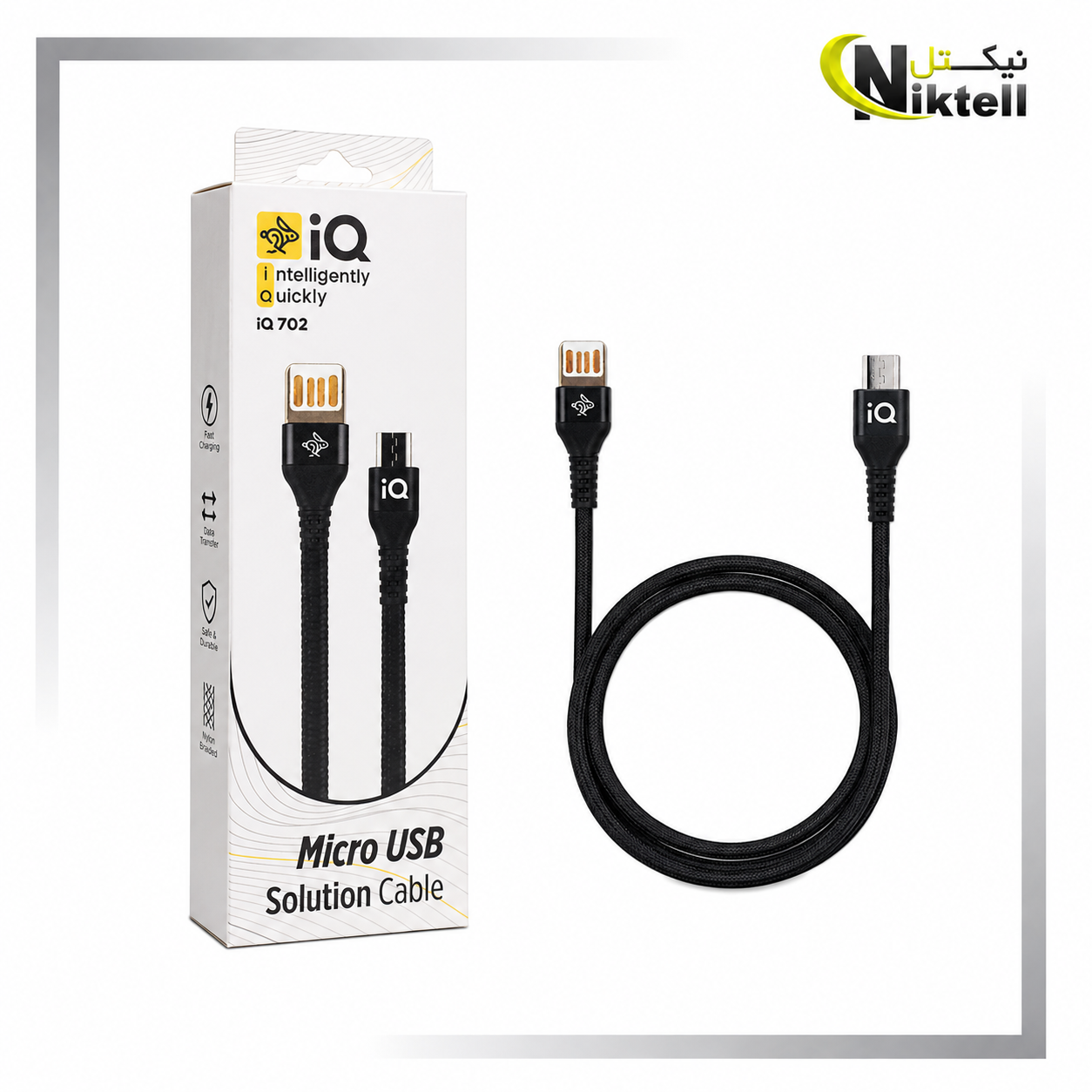 کابل شارژ USB به میکرو آی کیو مدل IQ 702