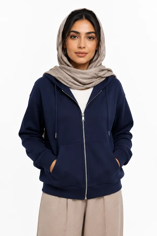 سویشرت کلاهدار سرمه‌ای trendypassion