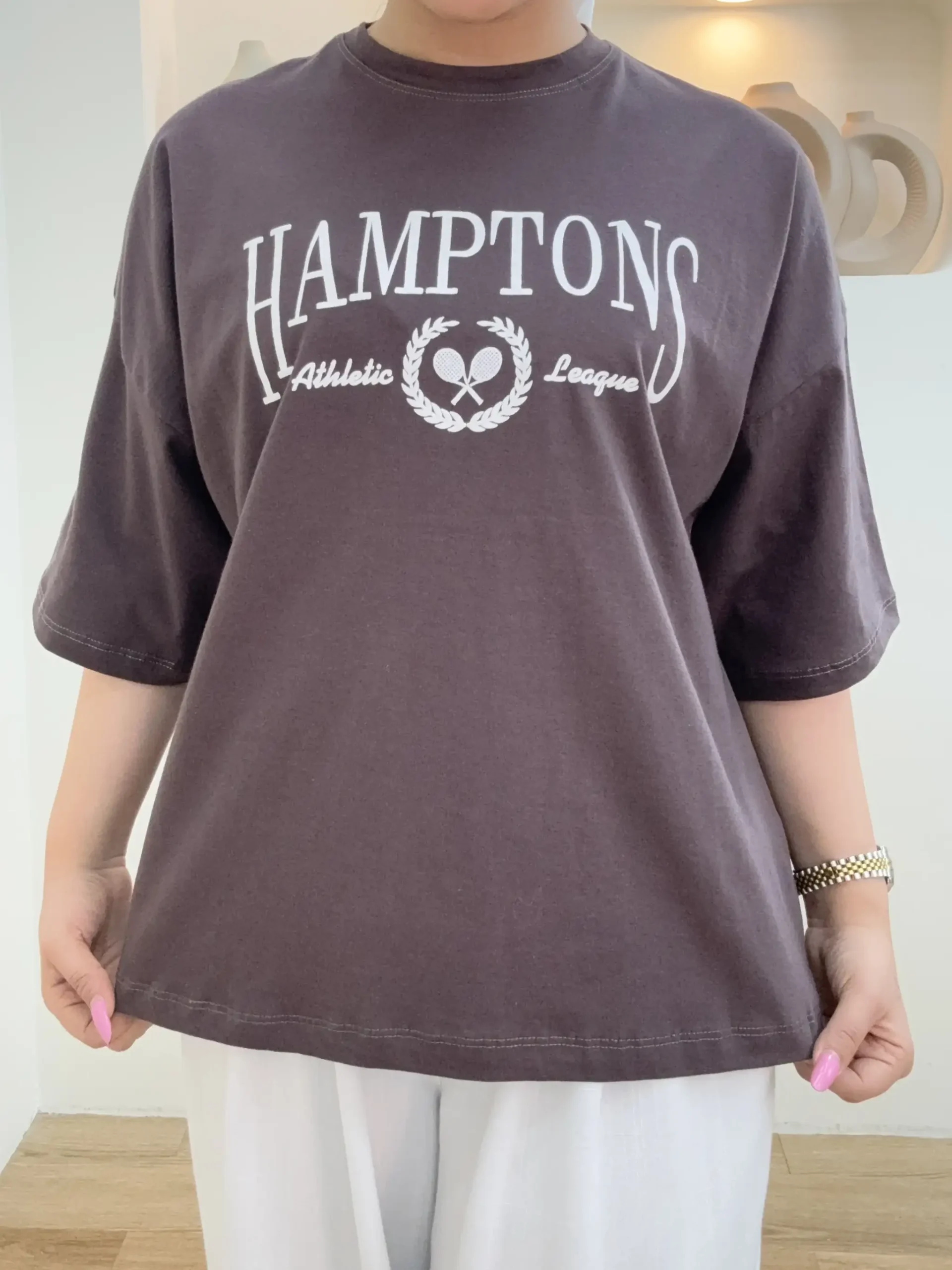 تیشرت 11866hamptons - قهوه ای