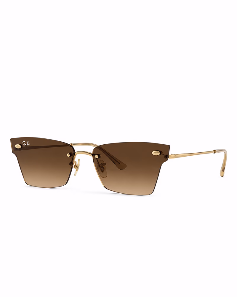 عینک آفتابی زنانه ریبن مدل RayBan RB3730 - بدون فريم دسته طلايي عدسي هايلايت قهوه اي
