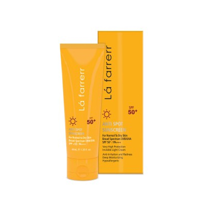 ضدآفتاب ضدلک بی رنگ لافارر پوست نرمال تا خشک spf50