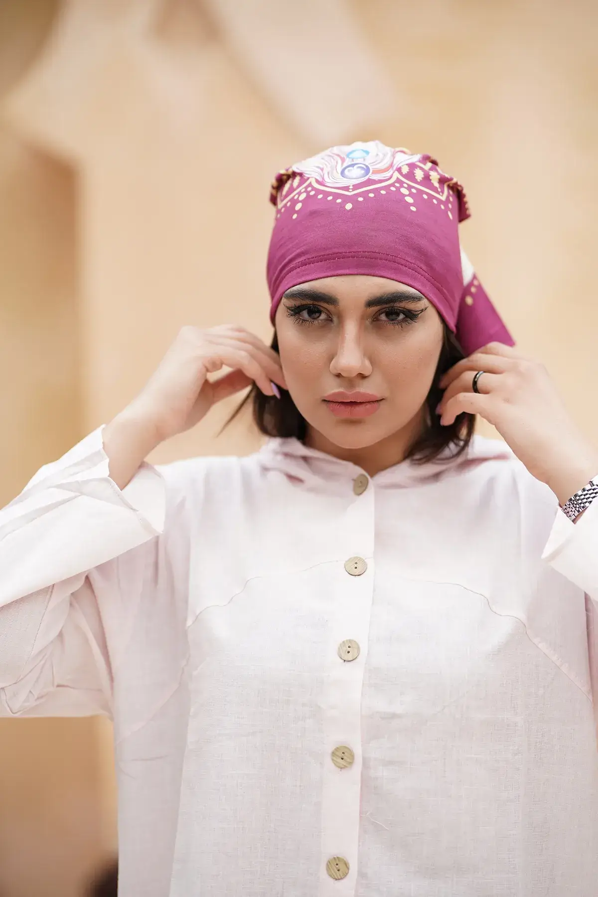 سوئی شرت کلاه دار ساده صورتی