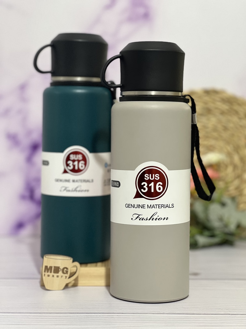 فلاسک FASHION لیوان دار بند پارچه ای 1000 میل استیل 316